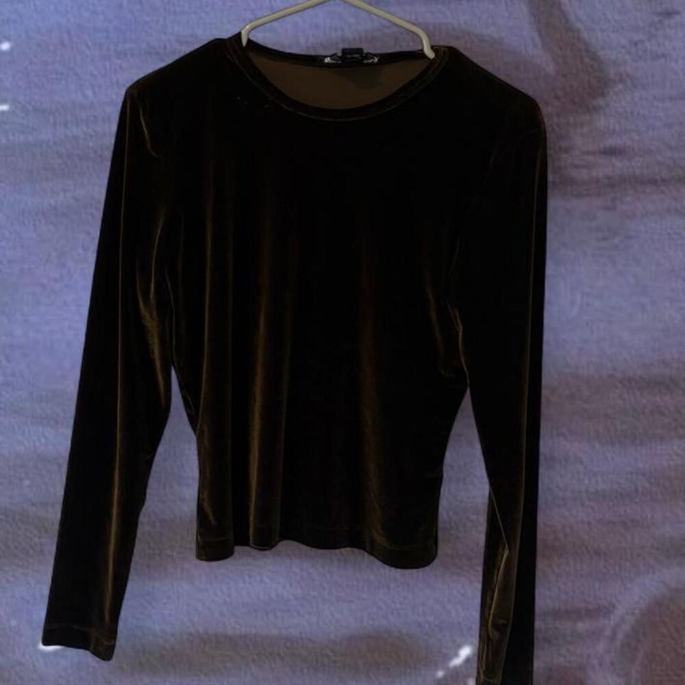 Vintage Brown Velvet Long Sleep Top